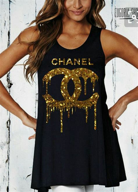 chanel logo t shirt dress